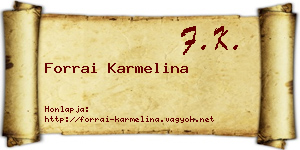 Forrai Karmelina névjegykártya